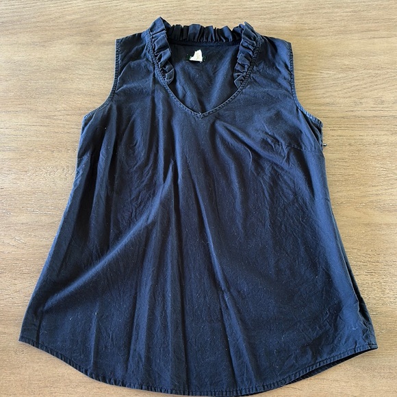 J Crew Ruffle Neck Tank Top - Picture 1 of 2